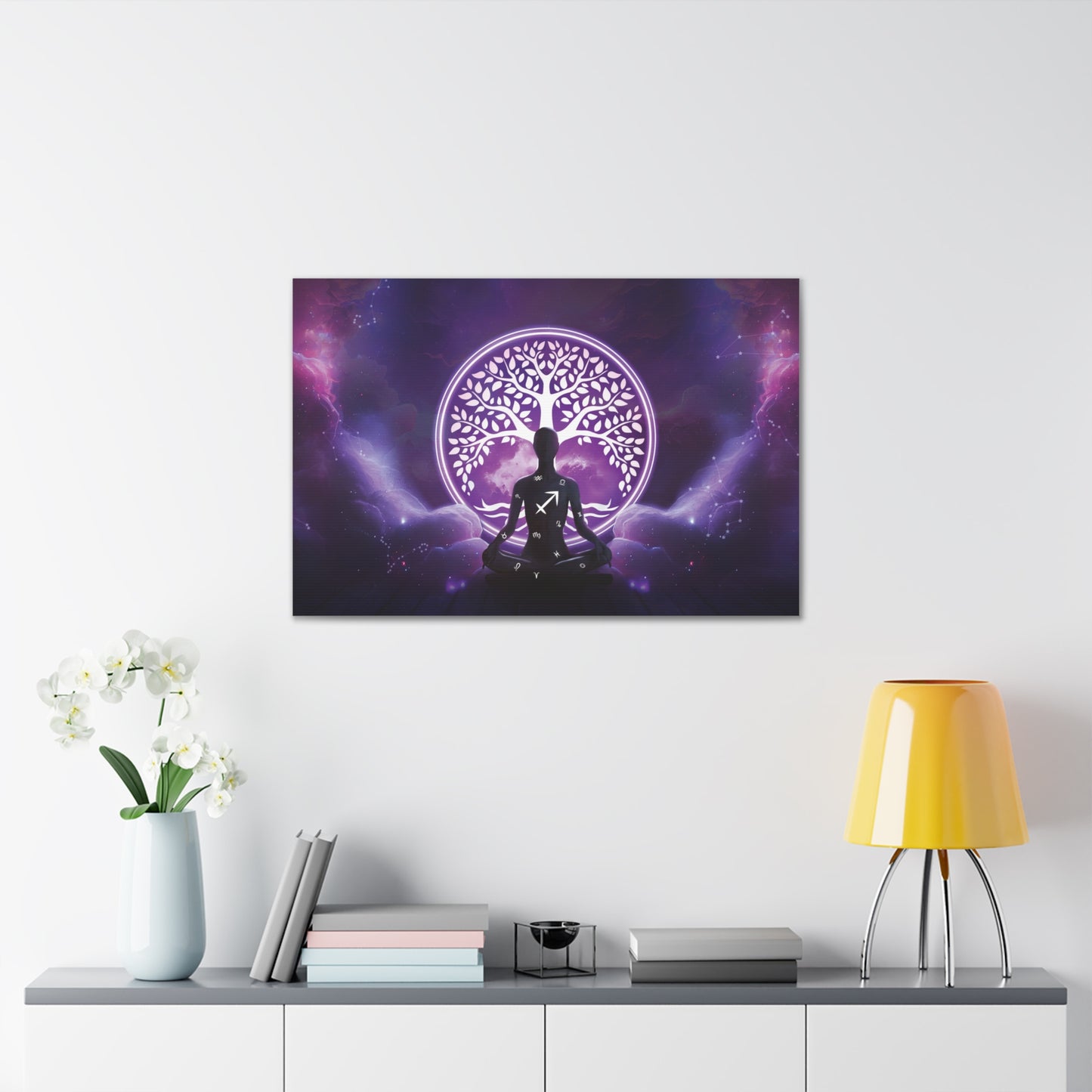 Sagittarius Zodiac Art in Purple