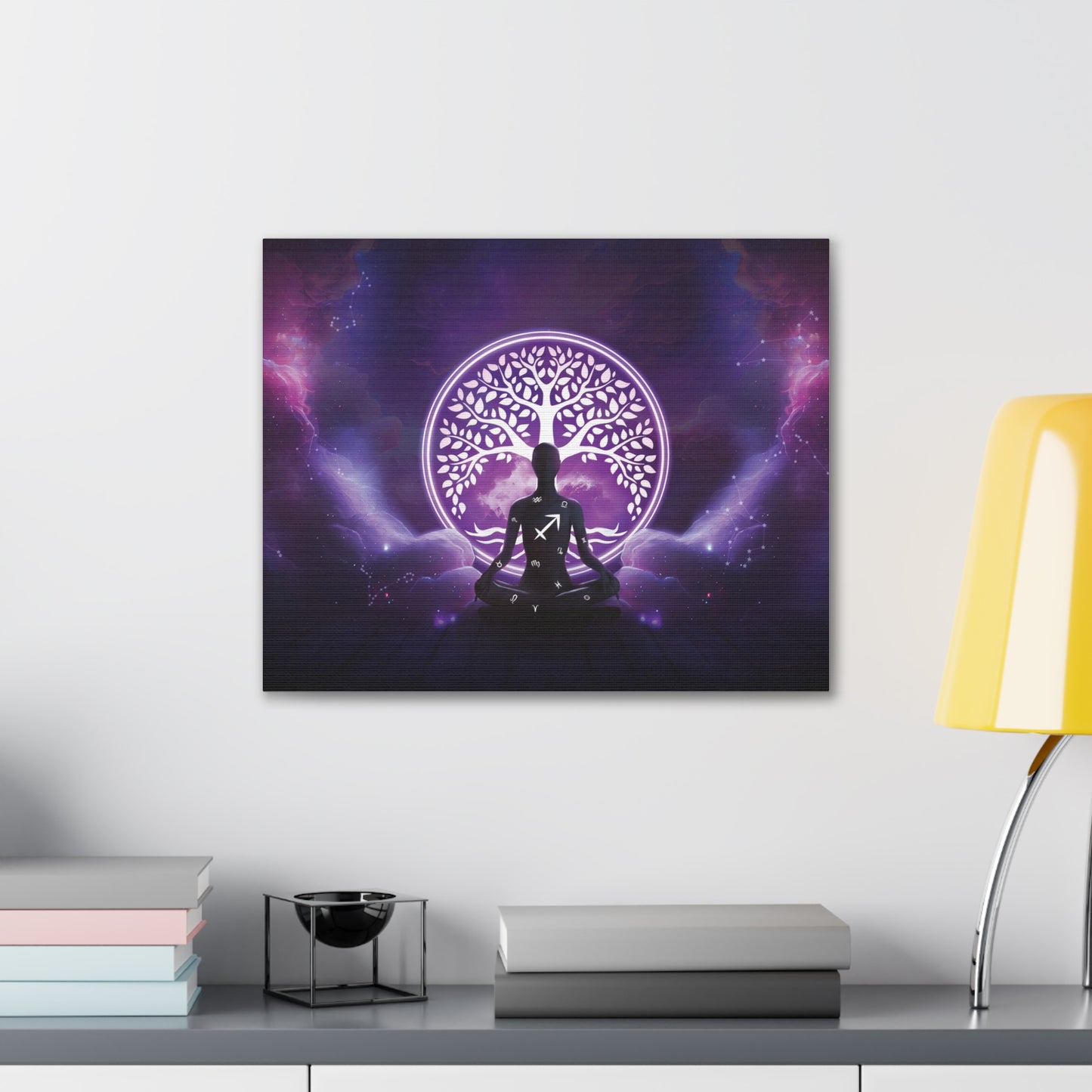 Sagittarius Zodiac Art in Purple