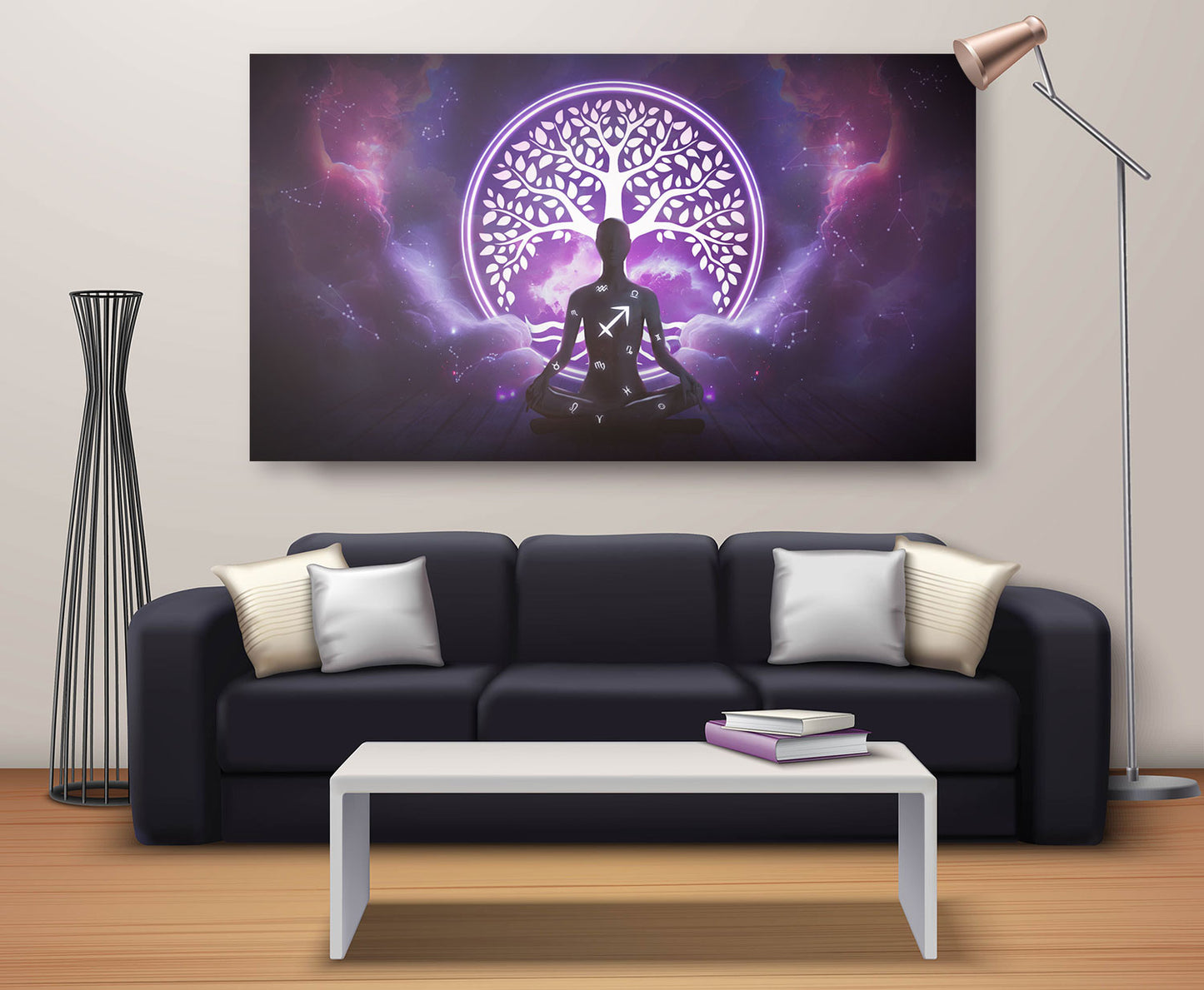 Sagittarius Zodiac Art in Purple