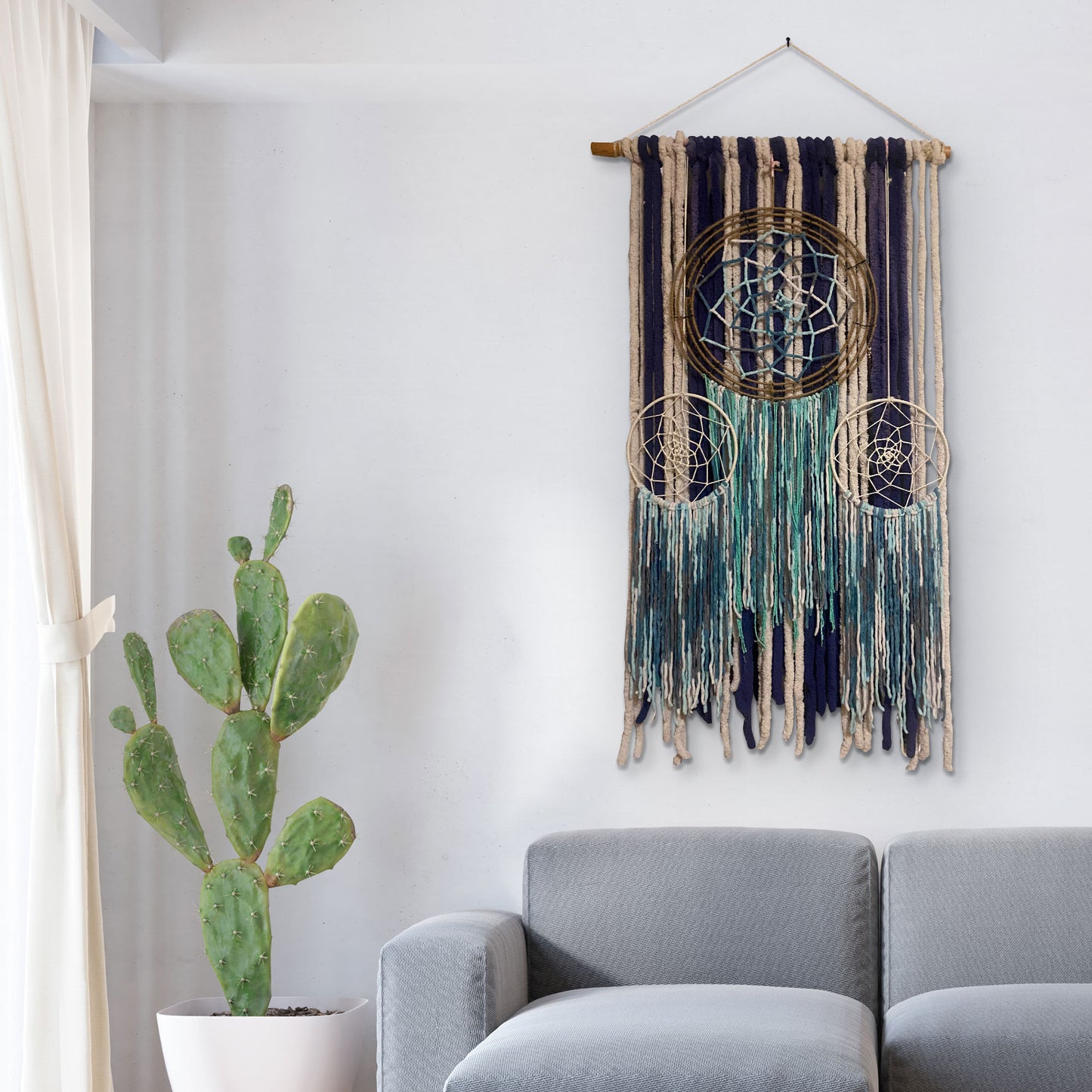 Sensational Triple Ring Dream Catcher Curtain By M.Y