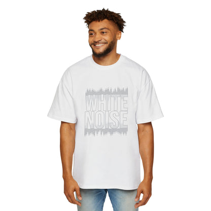 White Noise SoundWaves Men's Heavy Oversized Tee